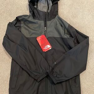 The North Face black Zipline rain jacket Boys M (10/12) NWT